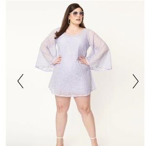 Smak Parlour Plus Size Lavender Floral Mini Dress